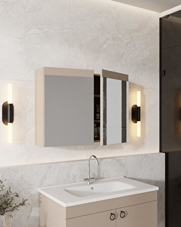 Karen Banyo Dafne 85 Cm, Mdf Lavabolu Banyo Dolabı Seti, Mdf, Lavabo Dahil