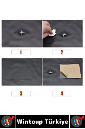 Dayanıklı Su Neme Dayanıklı Kesilebilir Kendinden Yapışkanlı SİYAH Deri Döşeme Tamir Kiti 100X50 Cm