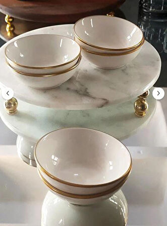 REGNA HOME Fine Living Anka Yaldızlı Hurmalık- Çerezlik-kahvaltılık - Sosluk-6lı Kase Set