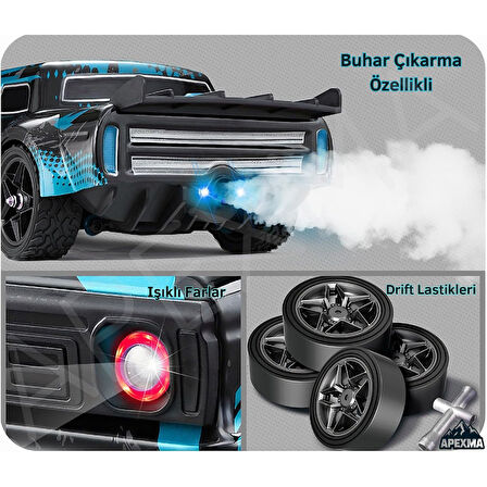 2.4GHz Uzaktan Kumandalı Buhar Atan 36 Km Hız Yapan 4x4 Rc Off-Road Arazi ve Drift Aracı Kırmızı