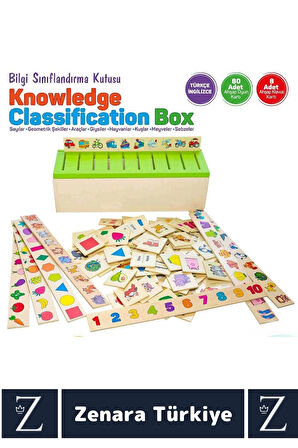 Çocuk Eğitici Zeka Koordinasyon Kişisel Gelişim Ahşap Türkçe İngilizce BİLGİ SINIFLANDIRMA KUTUSU