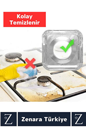 Uzun Ömürlü Dayanıklı Kolay Temizlenir Ocak Kir Yağ Önleyici Alüminyum Koruyucu Folyo 4 Adet