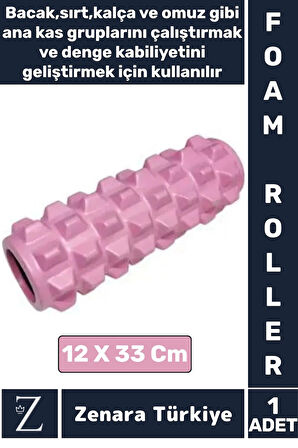Fitness Aerobik Denge Stabilite Kas Esnekliği Denge Geliştirici Kadın Erkek Spor Foam Roller 33 Cm