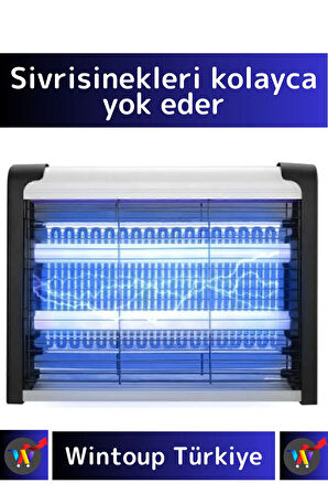 Premium Güçlendirilmiş UV Çift Florasan Elektrikli Zincir Askılı Sinek Sivrisinek Öldürücü