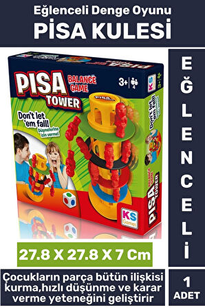 Eğlenceli Eğitici Parça Bütün İlişki Kurma Hızlı Düşünme Karar Verme Becerisi Oyunu PİSA KULESİ