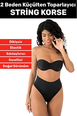 Özel Üretim İz Göstermez Kaymaz 2 Beden İncelten Sıkılaştırıcı Toparlayıcı Dikişsiz String Korse