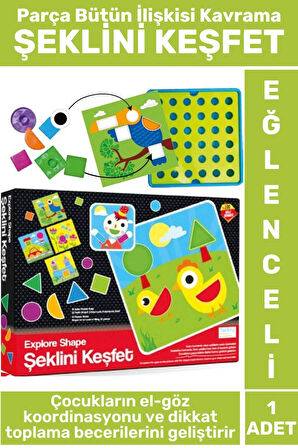 Premium Eğlenceli El Göz Koordinasyon Parça Bütün İlişkisi Kavrama Çocuk Eğitici Oyun ŞEKLİNİ KEŞFET