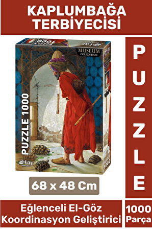 Eğlenceli Koordinasyon Beceri Görsel Algı Geliştirici Çocuk 1000 Prça PUZZLE KAMPLUMBAĞA TERBİYECİSİ