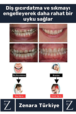 Premium Diş Çene Sıkma Gıcırdatma Bruksizm Önleme Gece Plağı Koruyucu Uyku Aparatı +Protez Kap