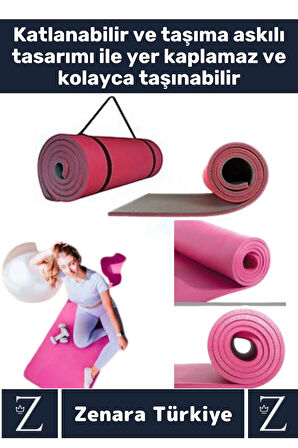Özel Üretim Kompakt Taşıma Askılı Çift Taraflı Su Geçirmez Kamp Uyku Minder Yoga Pilates Matı 6,5 Mm