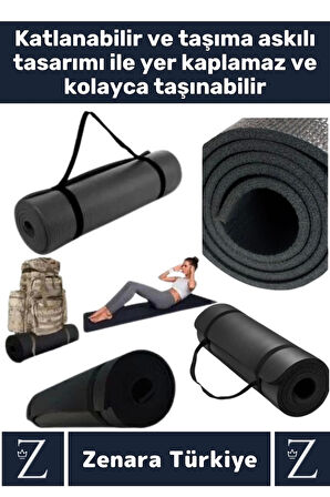 Özel Üretim Kompakt Taşıma Askılı Çift Taraflı Su Geçirmez Kamp Uyku Minder Yoga Pilates Matı 6,5 Mm