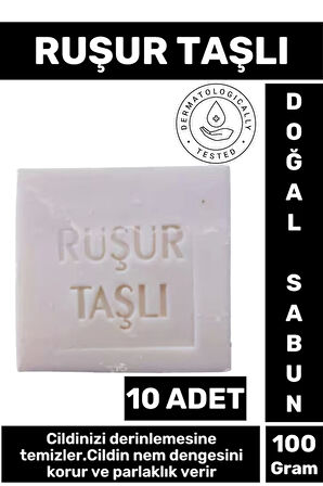 Özel Üretim Doğal Cilt Temizleyici Nem Dengeleyici Parlaklık Veren Ruşur Taşı Sabunu 10 Adet