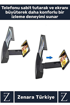 Premium Bluetoothlu Hoparlörlü Telefon Tablet Ekran Büyütücü Cep Telefonu Sabitleme Standı 10 Inch