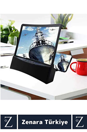 Premium Bluetoothlu Hoparlörlü Telefon Tablet Ekran Büyütücü Cep Telefonu Sabitleme Standı 10 Inch
