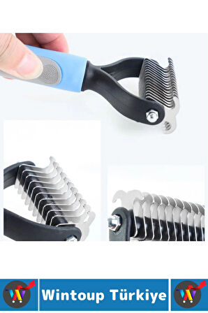 Kaymaz Kolay Tutuş Pet Kedi Köpek Masaj Etkili Evcil Hayvan Kıtık Açıcı Çift Taraflı Tarak