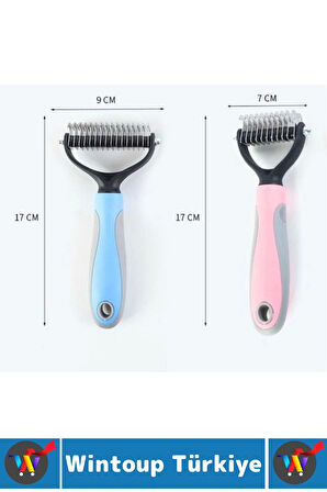 Kaymaz Kolay Tutuş Pet Kedi Köpek Masaj Etkili Evcil Hayvan Kıtık Açıcı Çift Taraflı Tarak