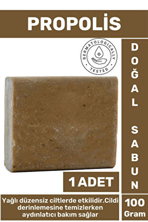 Özel Üretim Doğal Cilt Temizleyici Parlatıcı Nem Dengeleyici Yaşlanma Karşıtı Propolis Sabunu 1 Adet