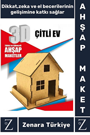 Premium Görsel Zeka El Becerisi Geliştirici Boyanabilir Puzzle Oyun Dekoratif Demonte Ahşap 3D Maket