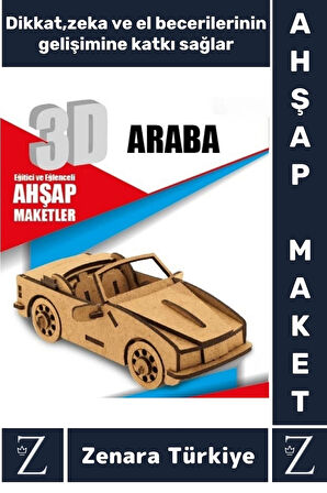 Premium Görsel Zeka El Becerisi Geliştirici Boyanabilir Puzzle Oyun Dekoratif Demonte Ahşap 3D Maket
