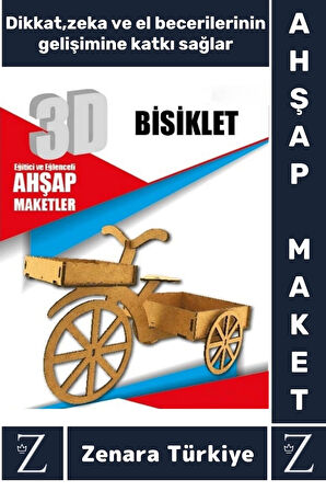 Premium Görsel Zeka El Becerisi Geliştirici Boyanabilir Puzzle Oyun Dekoratif Demonte Ahşap 3D Maket