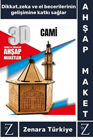 Premium Görsel Zeka El Becerisi Geliştirici Boyanabilir Puzzle Oyun Dekoratif Demonte Ahşap 3D Maket