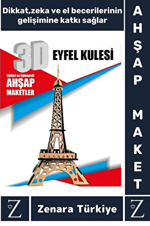 Premium Görsel Zeka El Becerisi Geliştirici Boyanabilir Puzzle Oyun Dekoratif Demonte Ahşap 3D Maket