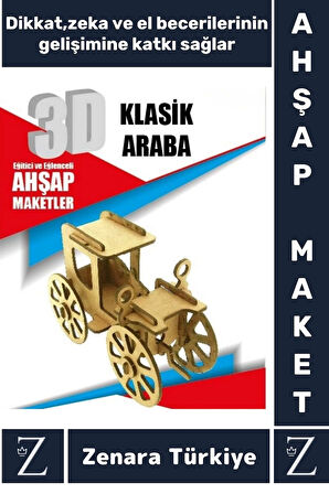 Premium Görsel Zeka El Becerisi Geliştirici Boyanabilir Puzzle Oyun Dekoratif Demonte Ahşap 3D Maket