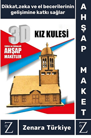 Premium Görsel Zeka El Becerisi Geliştirici Boyanabilir Puzzle Oyun Dekoratif Demonte Ahşap 3D Maket
