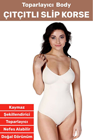 Özel Üretim İz İç Göstermez Kaymaz Sıkılaştırıcı İnceltici Çıtçıtlı Slip Body Korse