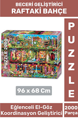 Premium Eğlenceli El Göz Koordinasyon Hafıza Beceri Geliştirici 2000 Parça PUZZLE RAFTAKİ BAHÇE