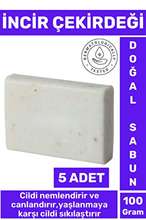 Doğal Güzel Kokulu Cilt Güzelleştirici Yaşlanma Karşıtı Organik İncir Çekirdeği Sabunu 5 Adet