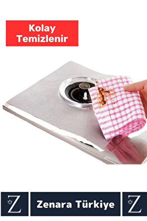 Premium Yüksek Kalite Uzun Ömürlü Kolay Temizlenir Yağ Kir Çözücü Ocak Koruyucu 4'lü Alüminyum Ped