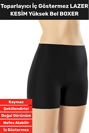 Özel Üretim İz İç Göstermez Kaymaz Sıkılaştırıcı Şekillendirici LAZER KESİM Yüksek Bel Boxer Korse