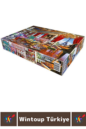 Premium Eğlenceli El Göz Koordinasyon Hafıza Beceri Geliştirici 1500 Parça PUZZLE PARİS'TE BİR KONAK