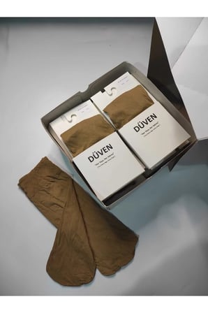 12'li Kadın Ten Orta Kalın Mevsimlik Muz 40 Den Soket Kısa Çorap ( 12 Piece bobby socks )