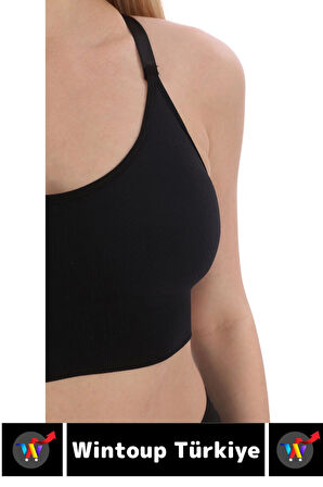 Göğüs Toparlayıcı Sarkma Önleyen Gündelik Spor Kullanım Şık Ayarlanabilir Askılı Crop Büstiyer