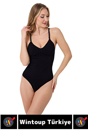 Özel Üretim İz İç Göstermez Kaymaz Sıkılaştırıcı Toparlayıcı Çıtçıtlı String Body Korse