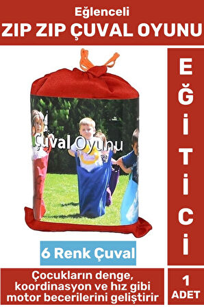 Eğlenceli Denge Koordinasyon Hız Refleks Gelişimi Sosyalleşme Takımdaşlık Çocuk ZIP ZIP ÇUVAL OYUNU