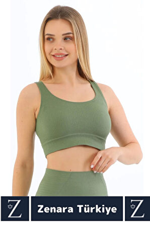 Yüksek Kaliteli Göğüs Toparlayan Sarkma Önleyen Gündelik Spor Kullanım Kalın Askılı Crop Büstiyer