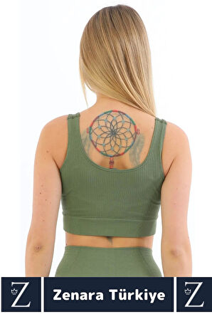 Yüksek Kaliteli Göğüs Toparlayan Sarkma Önleyen Gündelik Spor Kullanım Kalın Askılı Crop Büstiyer