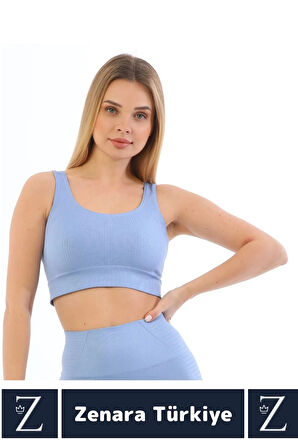 Yüksek Kaliteli Göğüs Toparlayan Sarkma Önleyen Gündelik Spor Kullanım Kalın Askılı Crop Büstiyer