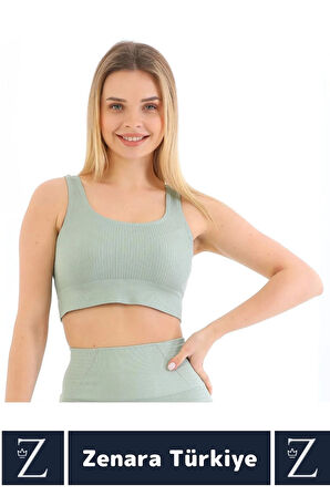 Yüksek Kaliteli Göğüs Toparlayan Sarkma Önleyen Gündelik Spor Kullanım Kalın Askılı Crop Büstiyer