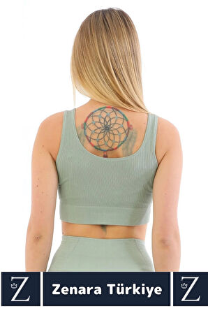 Yüksek Kaliteli Göğüs Toparlayan Sarkma Önleyen Gündelik Spor Kullanım Kalın Askılı Crop Büstiyer