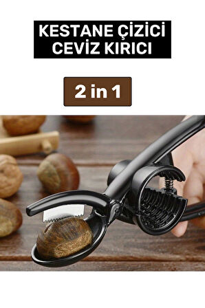 Premium Yüksek Kaliteli Ergonomik Saplı Kestane Çizeceği Ceviz Kıracağı 2si 1 Arada