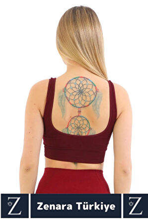 Özel Model Göğüs Toparlayan Sarkma Önleyen Gündelik Spor Kullanım Kalın Askılı Fitilli Crop Büstiyer