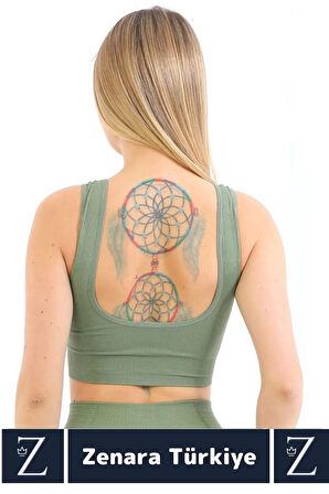 Özel Model Göğüs Toparlayan Sarkma Önleyen Gündelik Spor Kullanım Kalın Askılı Fitilli Crop Büstiyer