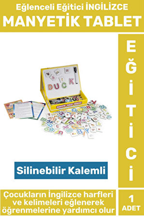 El-Göz Koordinasyonu Harf Kelime Dil Öğretici Silinebilir Yazı Kalemli MANYETİK TABLET İNGİLİZCE