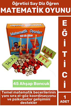 Eğitici Temel Matematik Bilgisi El-Göz Koordinasyonu Algı Psikomotor Gelişimi Çocuk MATEMATİK OYUNU