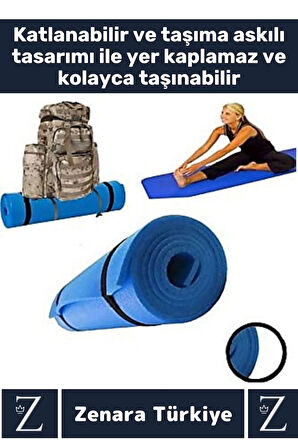 Özel Üretim Kompakt Taşıma Askılı Çift Taraflı Su Geçirmez Kamp Uyku Minder Yoga Pilates Matı 16 Mm