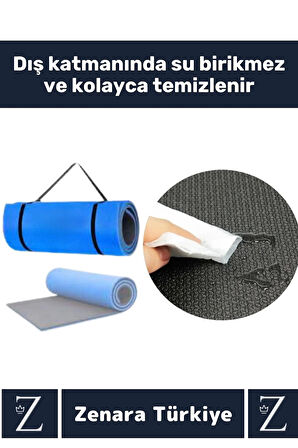 Özel Üretim Kompakt Taşıma Askılı Çift Taraflı Su Geçirmez Kamp Uyku Minder Yoga Pilates Matı 16 Mm